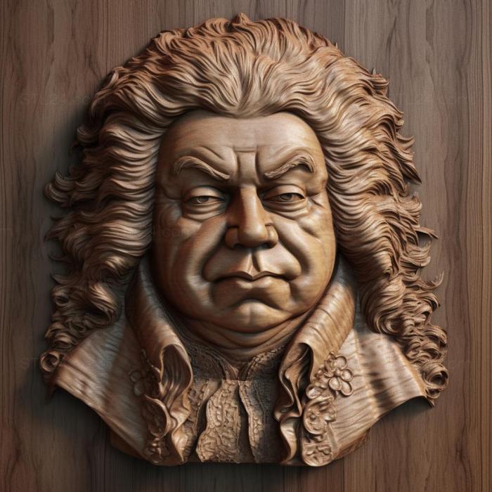 Знаменитости (Johann Bach 3, 3DFMS_7418) 3D модель для ЧПУ станка